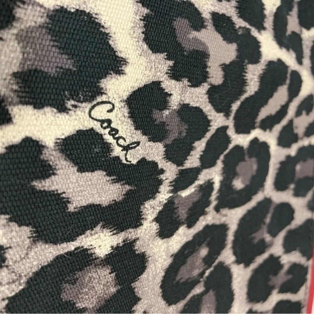 COACH Park Ocelot Print N/S Black Multicolor red F25178